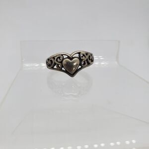 Sterling Silver Size 8.5 Heart Ring 925